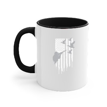 Discover American Flag Duck Hunting Accent Mugs
