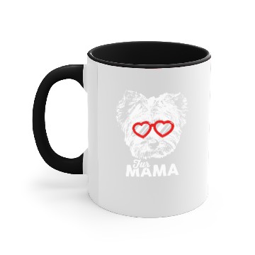 Discover Cute Yorkshire Terrier Fur Mama Accent Mugs