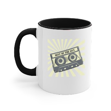 Discover 80s retro cassette nostalgia Accent Mugs