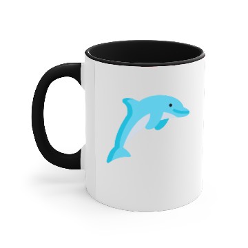 Discover dolphin illustration Accent Mugs