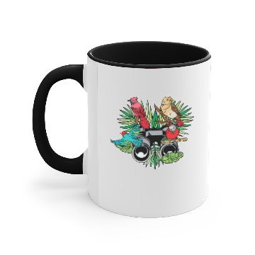 Discover Birdwatching Ornithologist Twitcher Bird Lover Accent Mugs