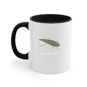 Discover Green Walking Leaf Insect Accent Mugs