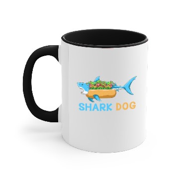 Discover Shark In A Hot Dog - Shark Hot Dog Accent Mugs