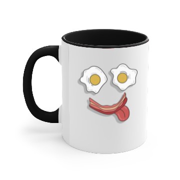 Discover Cute Funny Smiley Breakfast Yummy Bacon and Eggs Accent Mugs