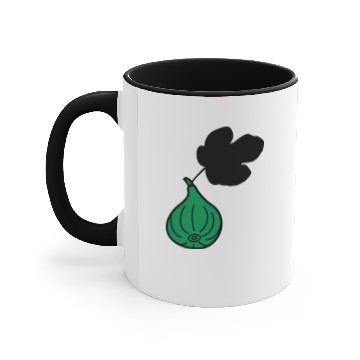 Discover Fig With Leaf Two Colors Adjustable Vector Simple Accent Mugs