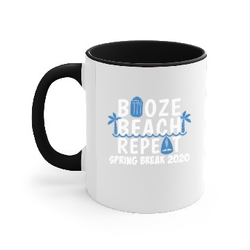 Discover Beach Booze Repeat Spring Break Cruise 2020 design Accent Mugs
