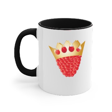 Discover juicy red raspberry with golden crown Accent Mugs