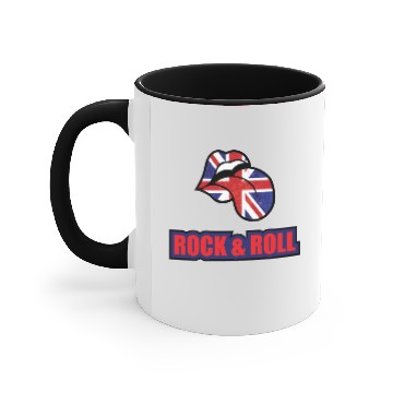 Discover Rock & Roll Union Jack Lips Accent Mugs