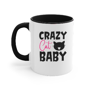 Discover Crazy Cat Baby Accent Mugs