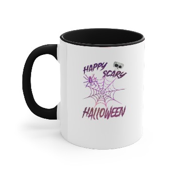 Discover Spider In The Cobweb Happy Halloween Accent Mugs
