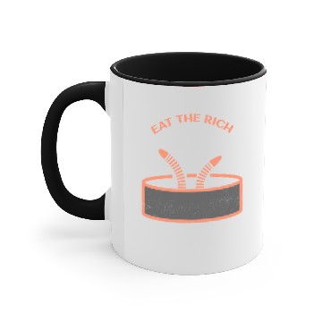 Discover Eat The Rich Worms In A Can Accent Mugs