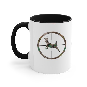 Discover Hunting design, camouflage, deer, scope Accent Mugs