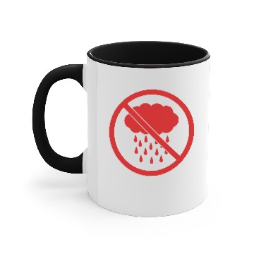 Discover Prohibited sign rain Accent Mugs