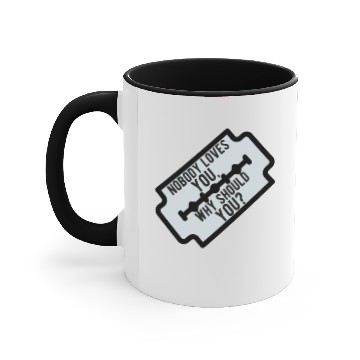 Discover Razor blade | Suicide | Depression | black comedy Accent Mugs