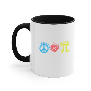 Discover Peace Love Math Accent Mugs