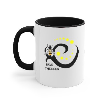 Discover Save the Bees honeybee insect beetle gift Accent Mugs