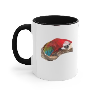 Discover red macaw Accent Mugs