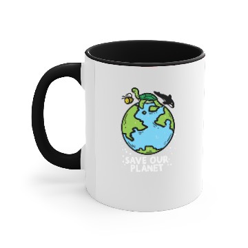 Discover Save Our Planet Bees Turtle Orca Cute Earth Day Accent Mugs