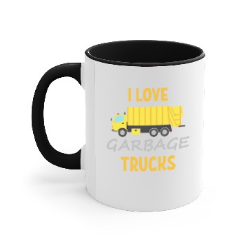 Discover I love garbage trucks trash truck Accent Mugs
