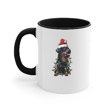 Discover Rottweiler Santa Christmas Tree Lights Accent Mugs