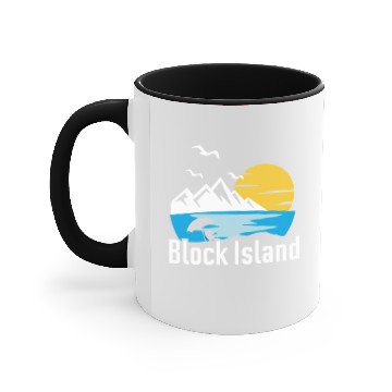 Discover Block Island RI Gift, Retro Cool Beach Design, Accent Mugs