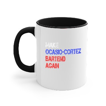Discover Funny Political Conservative AOC bartend gift idea Accent Mugs
