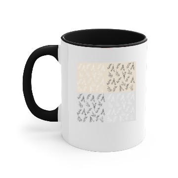 Discover four branches pattern beige grey Accent Mugs