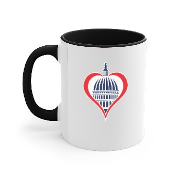 Discover Washington DC Capitol Dome with Heart Accent Mugs