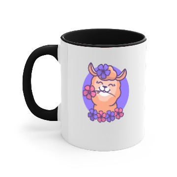 Discover llamas1 flower purple Accent Mugs