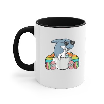 Discover Funny Shark Easter Holiday Bunny Egg Hunt Gift Id Accent Mugs