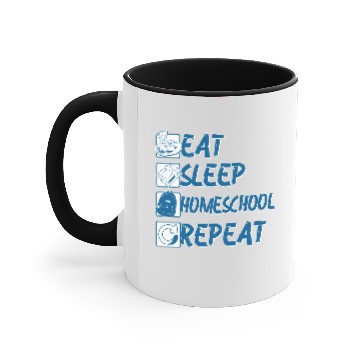 Discover Eat Sleep Homeschool Repeat Student Gift Accent Mugs