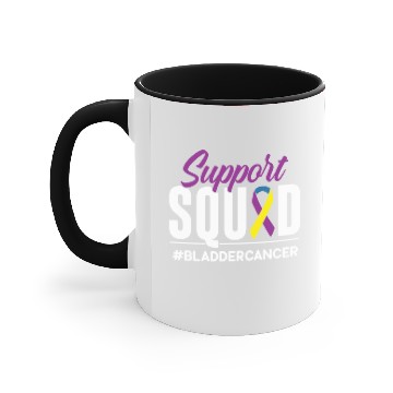 Discover Support Squad Bladder Cancer Awareness Accent Mugs