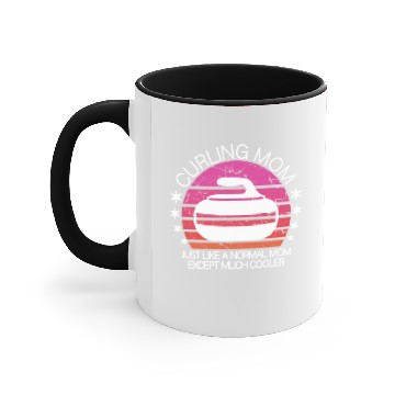 Discover curling mom Accent Mugs