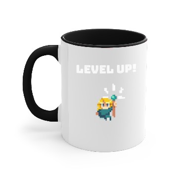 Discover Wizard Retro Video Game Level Up! Accent Mugs