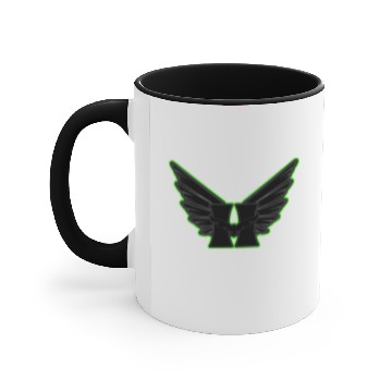 Discover Alien Hawk Logo Accent Mugs