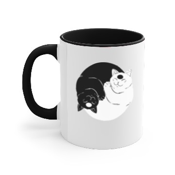 Discover Cat Ying Yang Accent Mugs