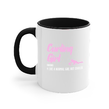Discover curling girl Accent Mugs