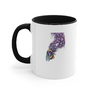Discover Bee and lilac Accent Mugs