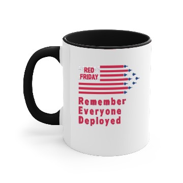 Discover Red Friday Remember Everyone Deployed Jets Flag US Accent Mugs