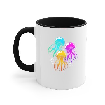 Discover Jellyfish Colorful Squad Team Accent Mugs