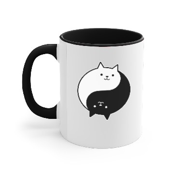 Discover Ying Yang Cat Accent Mugs