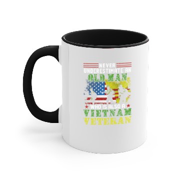 Discover Never Underestimate An Old Man Vietnam Veteran Accent Mugs