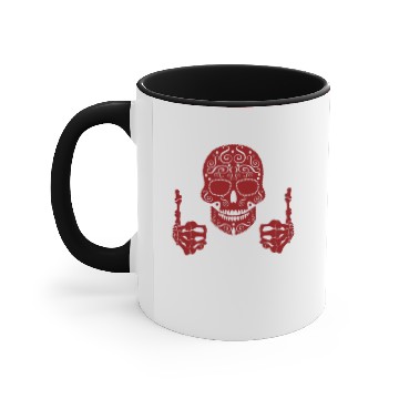 Discover red skull Accent Mugs