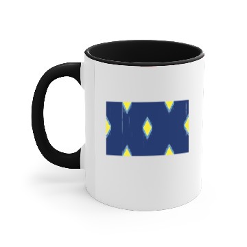 Discover Ikat yellow and blue pattern Accent Mugs