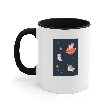 Discover Space Kittens Poster Accent Mugs