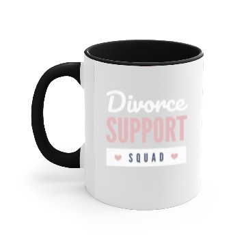 Discover Divorced support squad white and pink design for Accent Mugs