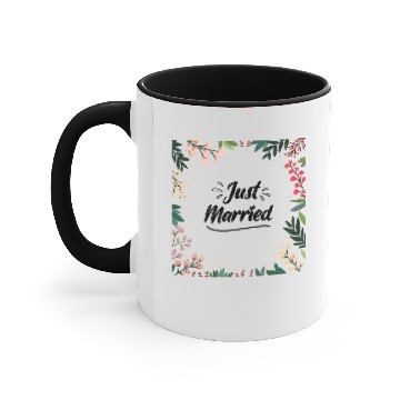 Discover Just Married Newly Weds Floral Print Pattern Gift Accent Mugs