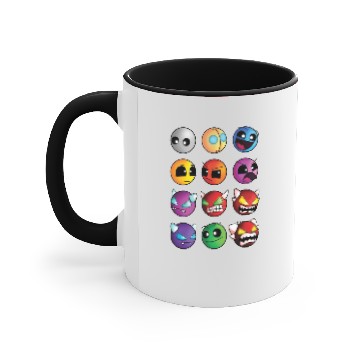 Discover geometry dash difficulty demon faces Accent Mugs