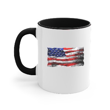 Discover American Flag Wood Style Black Stars and Stripes Accent Mugs