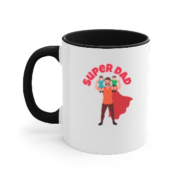 Discover Super Dad Happy Father's Day Superhero Accent Mugs